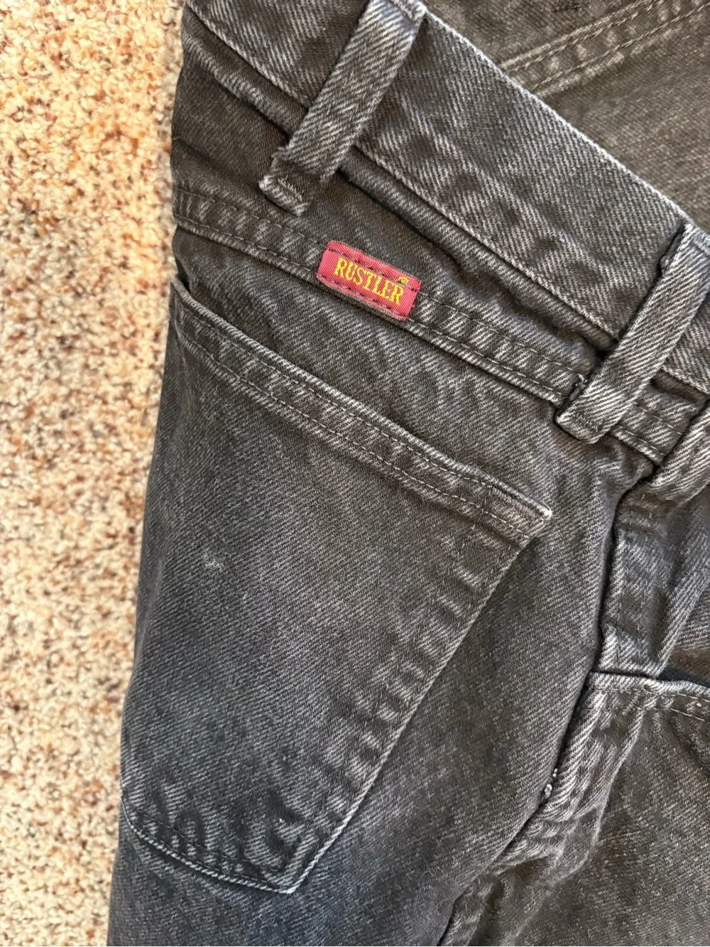 Mens Black Jeans- Rustler (34 x 30)